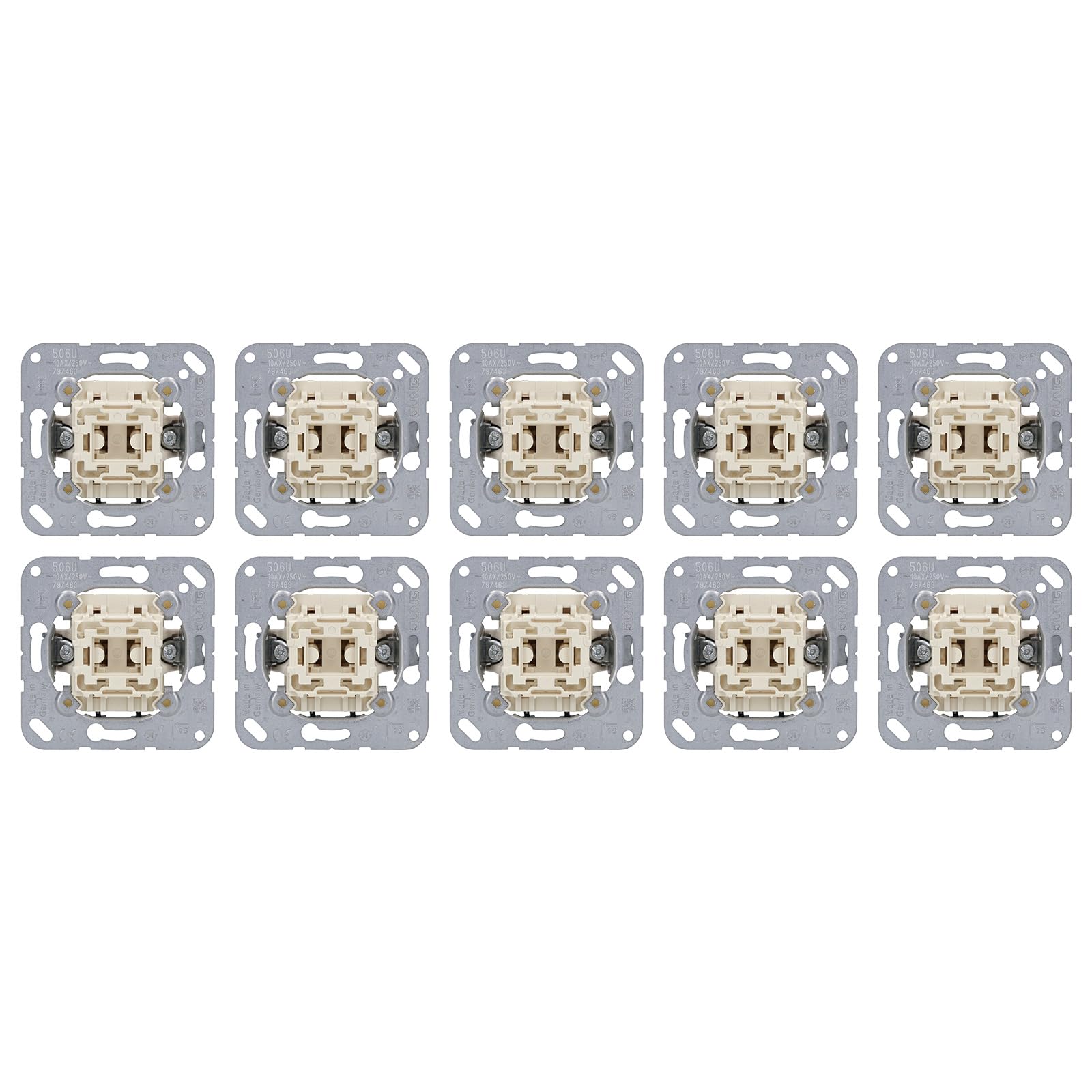 Jung, set di accessori per prese elettriche AS 500, bianco alpino, 10 pezzi