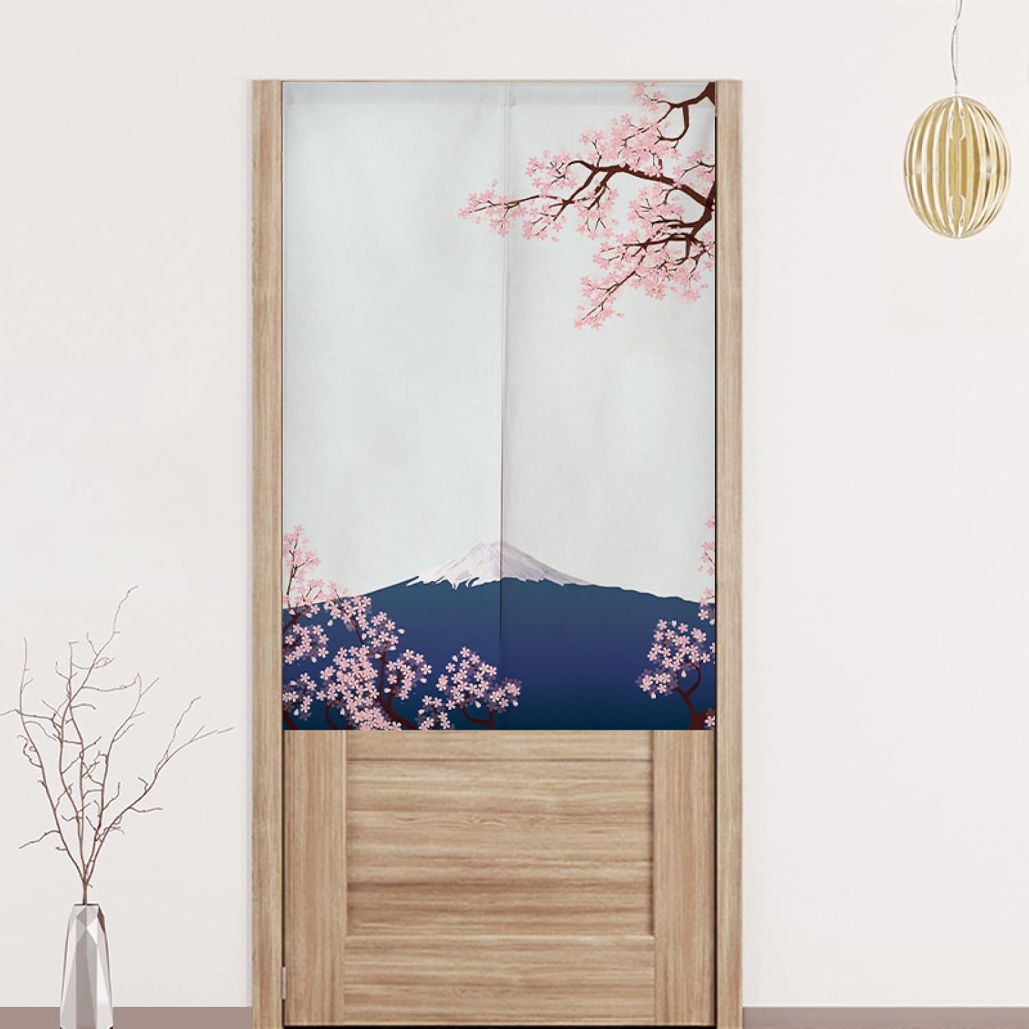 Kitchen Curtain Bedroom Partition Curtain Japanese Doorway Curtain Noren Japanese Curtain Doorway Feng Shui Door Curtain Pink Flower 70 x 120 cm