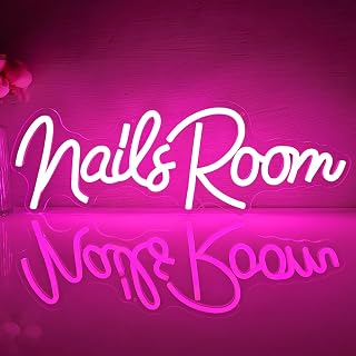 Nails Room Neon Sign Nail Salon Led Sign Dimmable Neon Lights for Wall Decor Nails Tech Spa Salon Studio Light Up Sign Beauty Business Store Shop Led Wall Decor