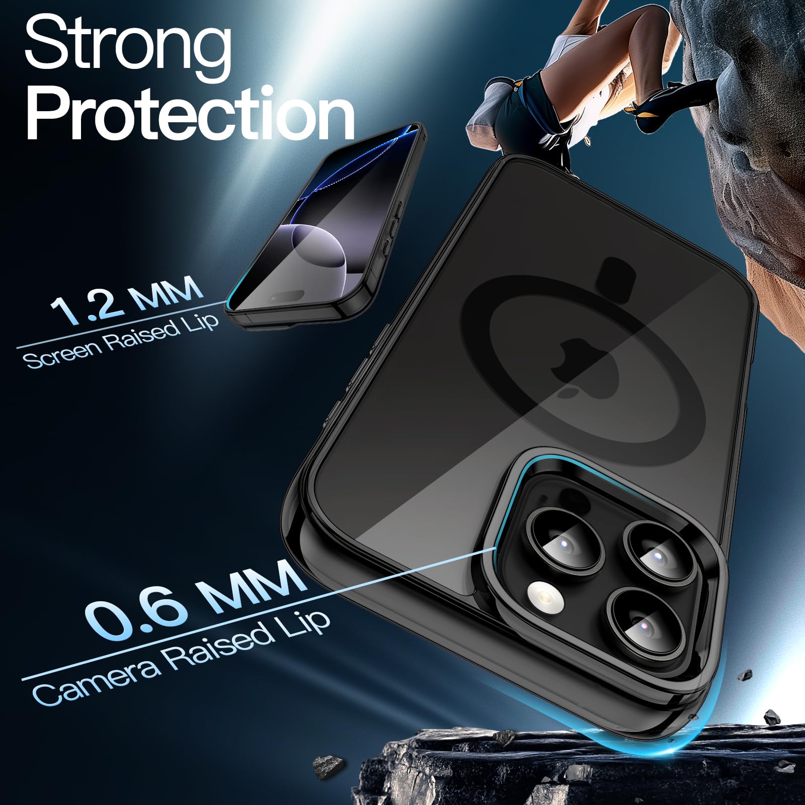 JETech Magnetische Case voor iPhone 16 Pro 6,3-Inch Compatibel met MagSafe, Doorschijnende Matte Achterkant Slank Schokbestendig Telefoon Hoesje Cover (Wit Titanium