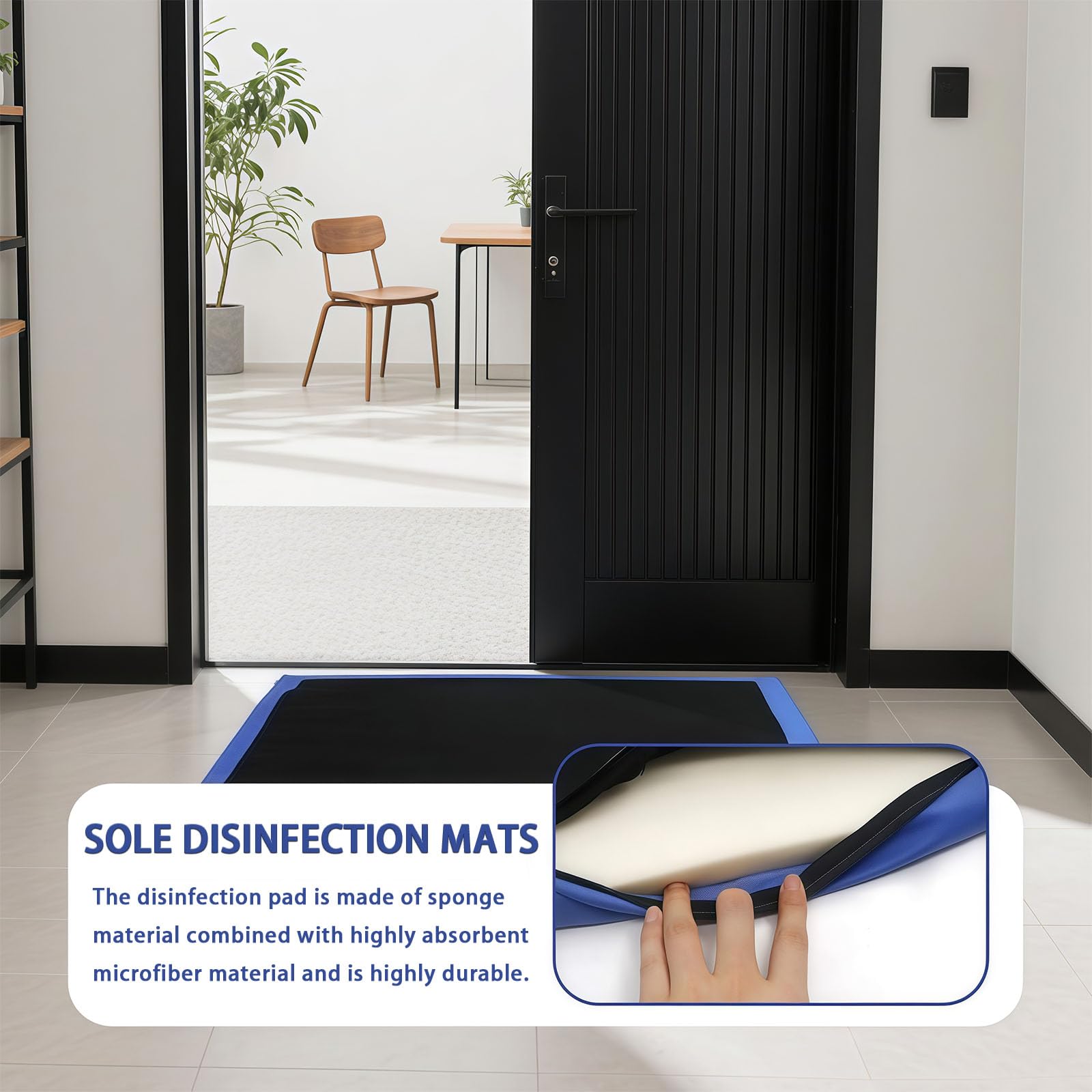 Alfombrilla desinfectante para zapatos, desinfectante para uso en interiores y exteriores, ideal para hospitales, laboratorios y cría de animales
