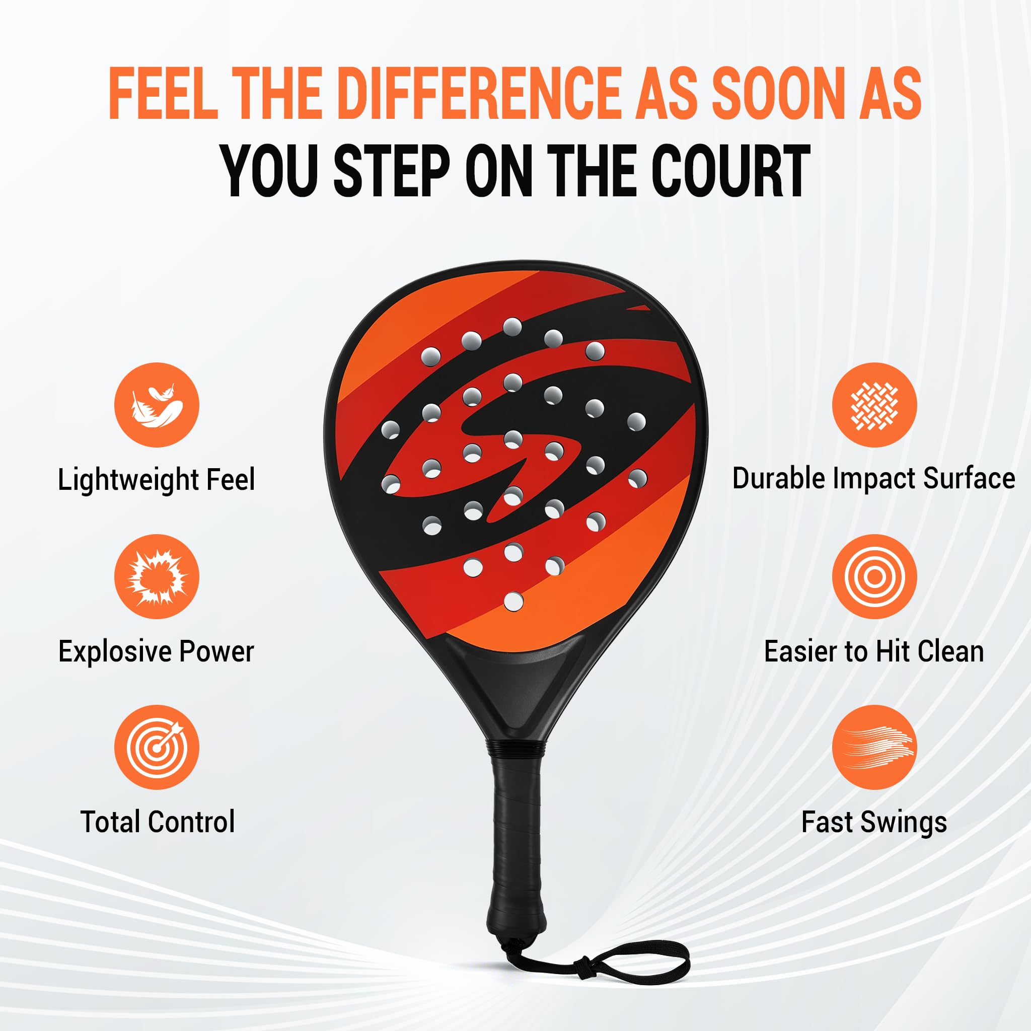 Pala de Padel Superficie ABS con Núcleo de Espuma EVA Memory Flex - Pala de Pádel Playa para Adultos + 2 Pala + Bolsa + 2x Pelotas Pro Padel