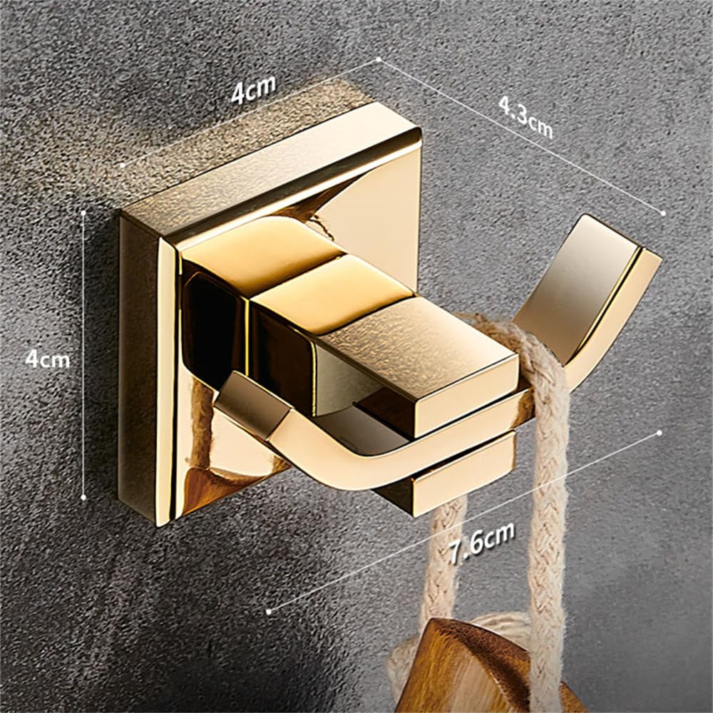Gold Messing Badezimmer Wandhaken Mantel Handtuchhaken Schwarz Grau Kupfer Küche Kleiderhaken(D-golden)