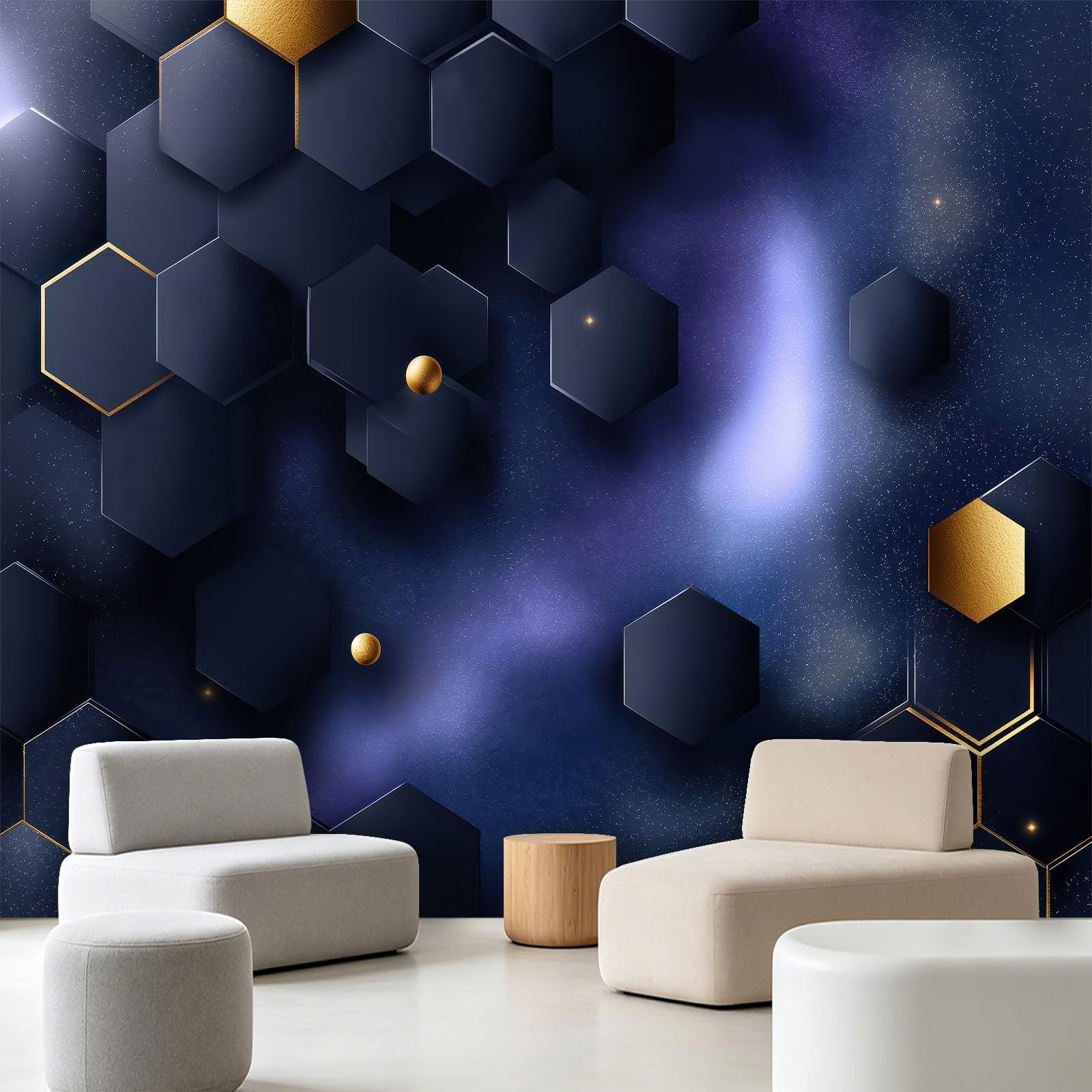Générique Tapeta 3D gwiaździste niebo mgławica 200 x 140 cm - panoramiczna tapeta ścienna - fantazyjny plakat kosmiczny - dekoracja do salonu, sypialni, kuchni i łazienki