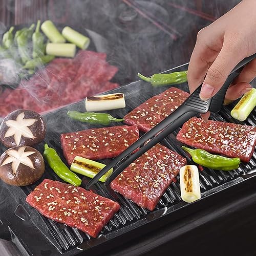 Miniatura 6 de ZZBUY Paquete de 4 pinzas de barbacoa para barbacoa coreana y japonesa, parrilla al aire libre y campamento, utensilios de cocina antideslizantes de