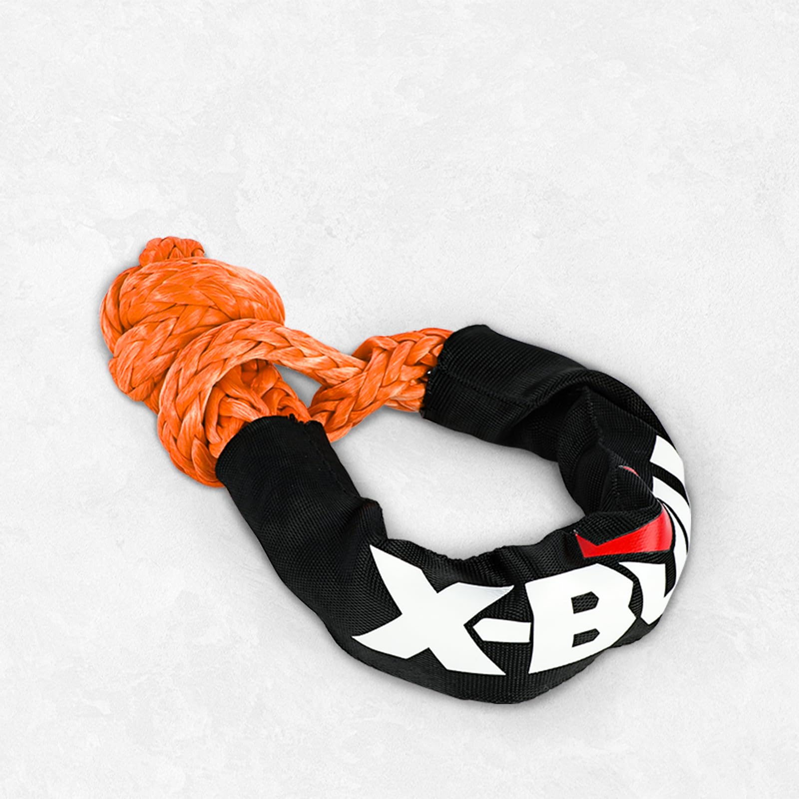 X-Bull - Miękka Szekla z osłoną ochronną - Wykonana z tworzywa sztucznego - Do holowania w terenie, samochodów osobowych, ciężarowych, quadów - Czerwona - 15T - 11mm x 600mm
