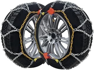 232805 Adjustable Snow Tire Chains for Light Truck, SUV, Cars, Pickups, 2 Pack Anti-slip Snow Chains for Pickup Trucks Winter Tire Chains 245/70R19.5 255/70R18 255/80R17 265/60R20 275/50R21 285/45R22