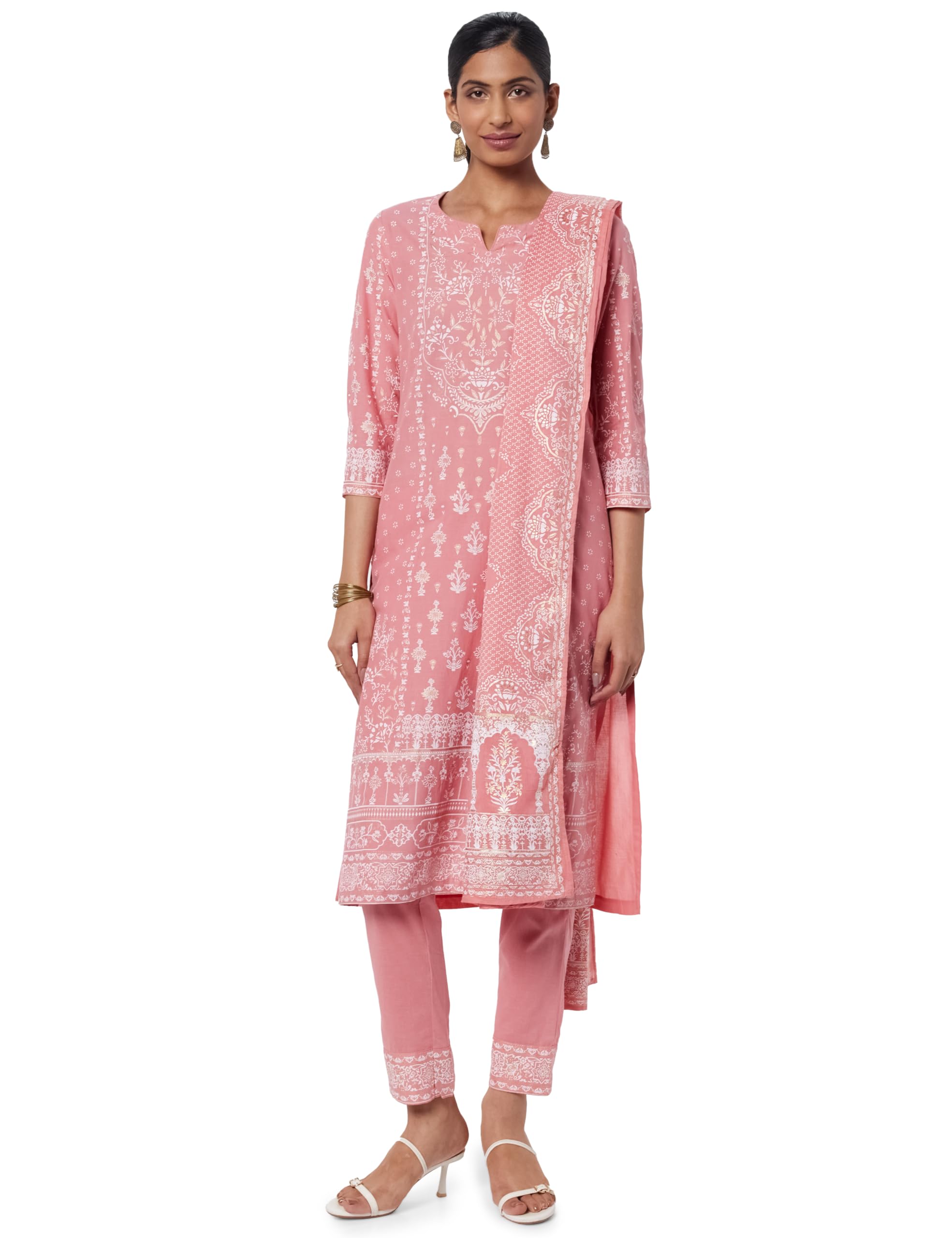 Women Cotton Printed Narrow Salwar Kurta Dupatta-image-44