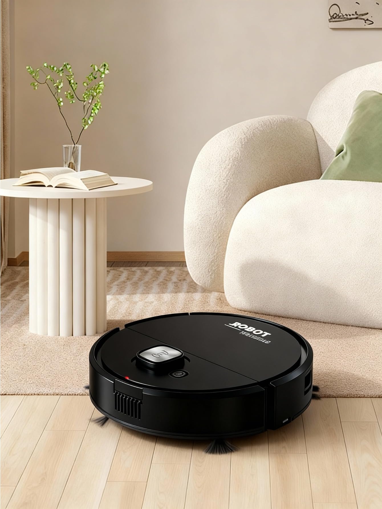 Compact Robot Floor Sweeper Automatic Cleaning for Tile Hardwood Home Use