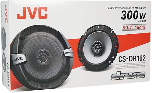 Miniatura 5 de (4) JVC CS-DR162 - Altavoces coaxiales de 2 vías de audio para automóvil de 6.5 pulgadas y 300 vatios