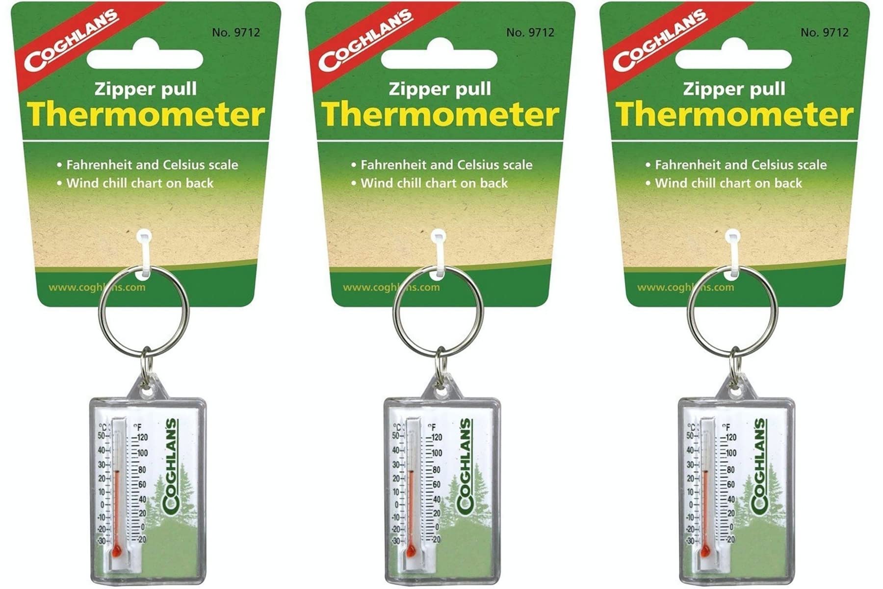Coghlan's Zipper Pull Thermometer, ? and ? (3-Pack)