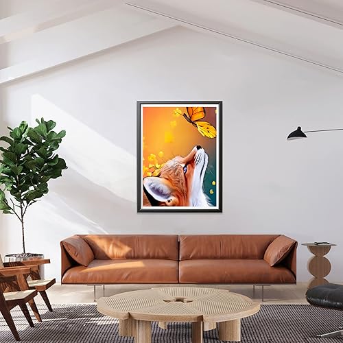 Miniatura 10 de LOMSIOY Kit de pintura de diamantes de caballo para adultos, pintura con animales de diamante, taladro completo redondo con diamantes de imitación,