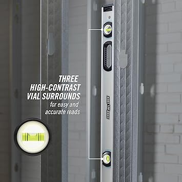 CHANNELLOCK 48-Inch, Professional-Grade Magnetic Aluminum I-Beam Level with 3 Vials, 5100-0048M