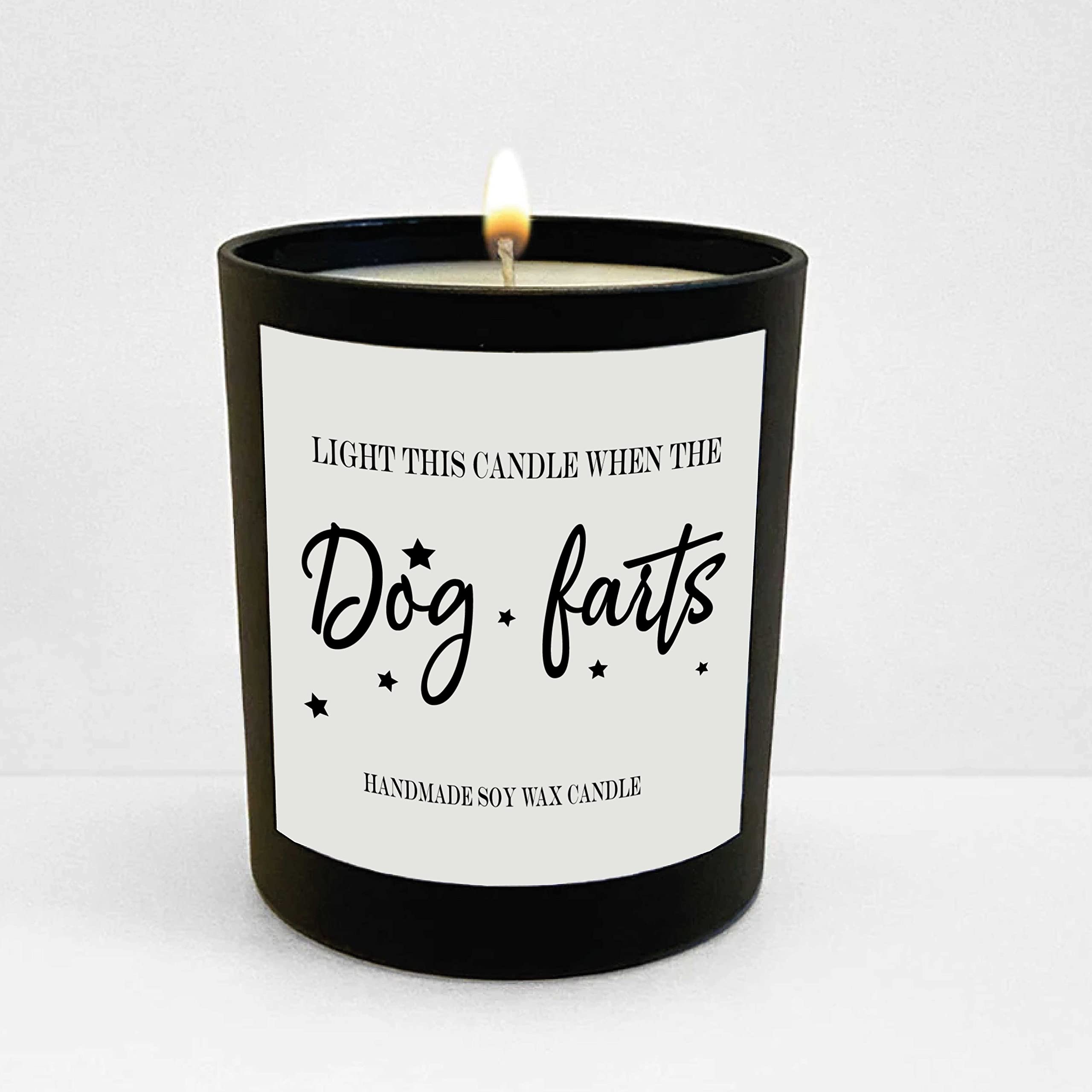 Wanky Candles White Funny Dog Lover Candle Light Me When The Dog Farts Pet Owner Gift Novelty Scented Candle For Doggy Mum Dad Home Fragrance
