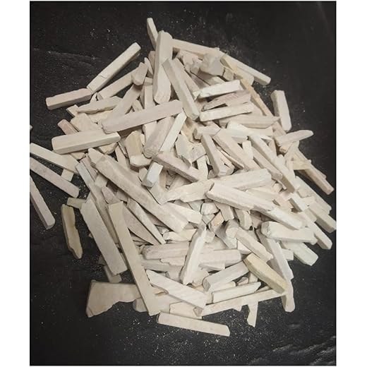 Sanctified 2Kg White Natural No Chemical Soft Chalky and Earthy Slate Pencil Crumbs (Tukda) Natural Lime Stone Chalk | Broken Slate Pieces for Traditional and Creative Uses | Pack of 2kg