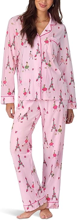 Long Sleeve Cotton Knit Classic Pajama Set