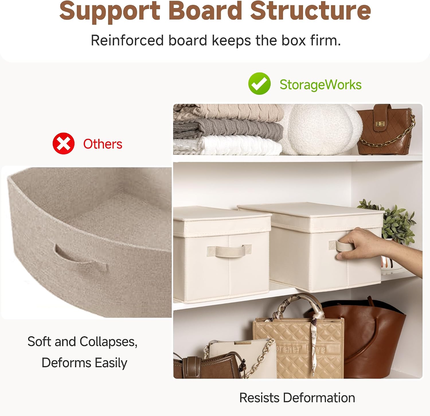 StorageWorks Storage Bins with Lids, Storage Basket with Lid, Closet Bins image 4