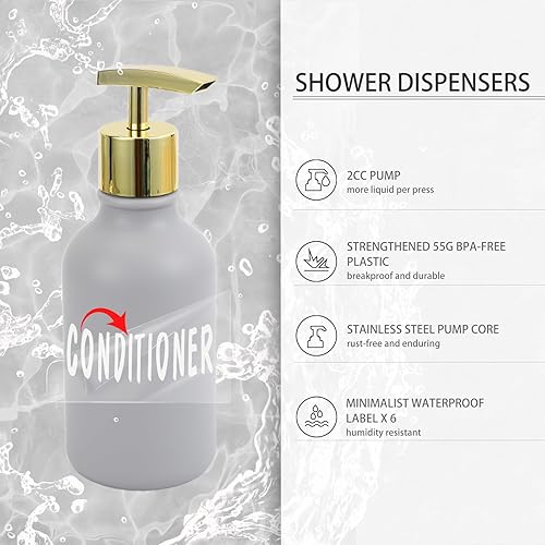 Miniatura 10 de XLHOMO Juego de accesorios de baño negro de 19 piezas, juego de baño con basura, dispensador de jabón de loción de 17 onzas sin taladros, montado en