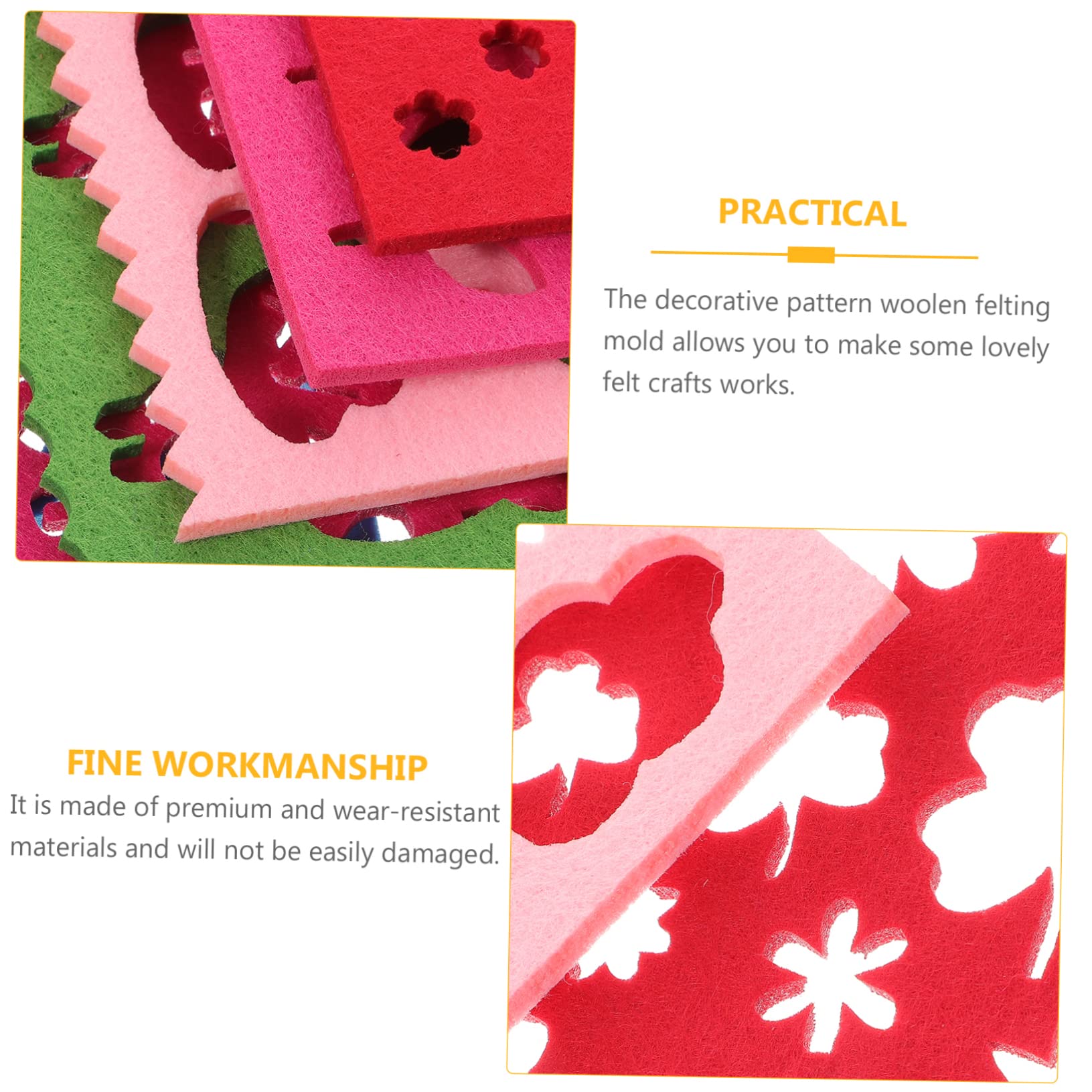 IWOWHERO Needle Felting Shapes Molds 6pcs Wool Felting Molds for Embroidery DIY Projects