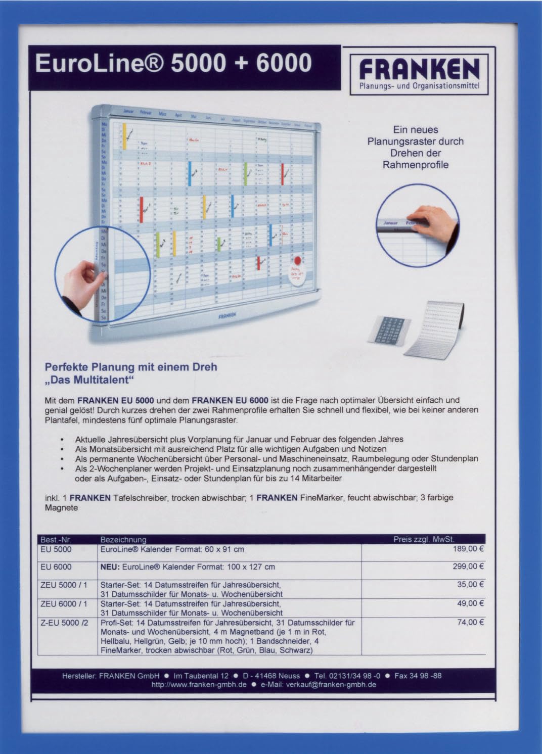 Document Holder X-tra!Line DIN A5 Magnetic Blue 1 Piece