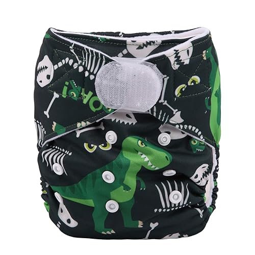 Miniatura 26 de Pañal de tela de bolsillo para bebé con gancho y lazo para niñas (rosas suculentas)