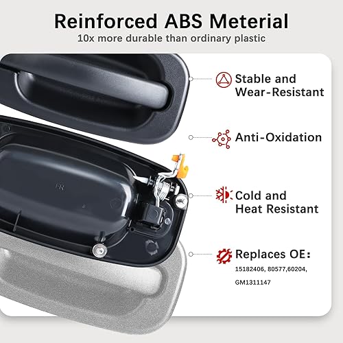 Miniatura 5 de FAERSI Manija de puerta exterior exterior delantera izquierda lado del conductor para Chevy Silverado, Tahoe, Suburban, Avalanche, GMC Sierra, Yukon