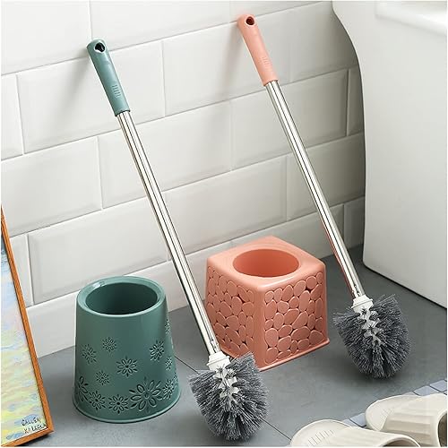 Miniatura 7 de Juego de escobilla de inodoro para montar en la pared, cepillo de limpieza para el hogar con base de lavado, cepillo de inodoro sin ángulo muerto,