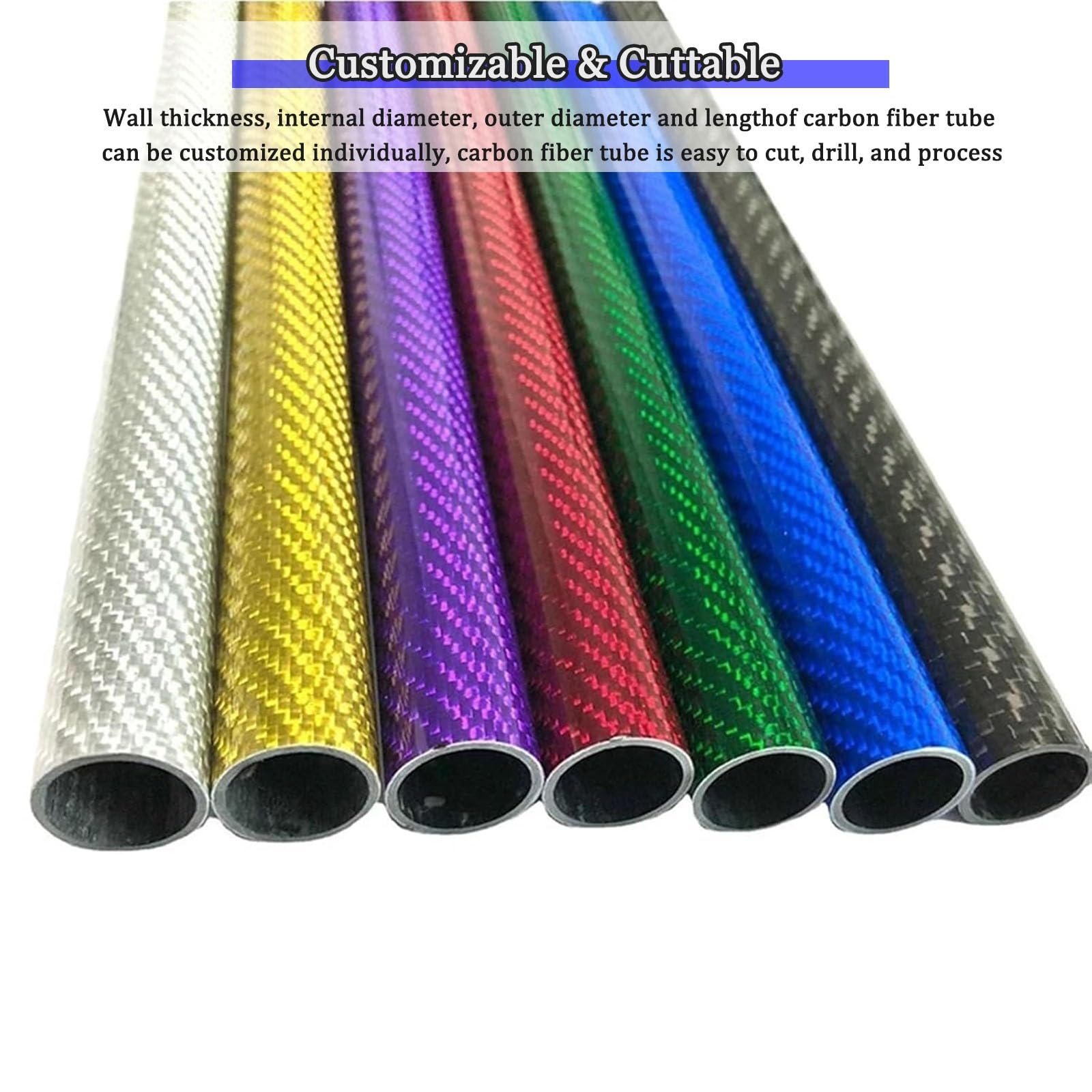 Tubo de fibra de carbono varilla Conductos Tubo De Fibra De Carbono Verde Para Equipos Fotográficos, 5 6 8 10 12 14 16 20 25 37 40 Mm Od Varilla De Fibra De Carbono, Tubo Redondo De Fibra De Carbono D