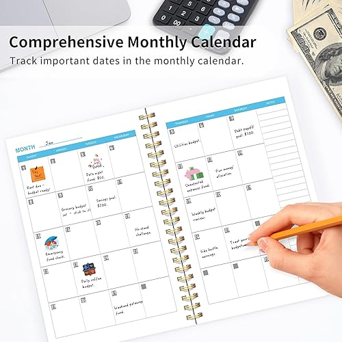 Miniatura 2 de Agenda de presupuesto libro de presupuesto mensual con cuaderno de seguimiento de gastos para administrar tus finanzas, planificador de finanzas sin