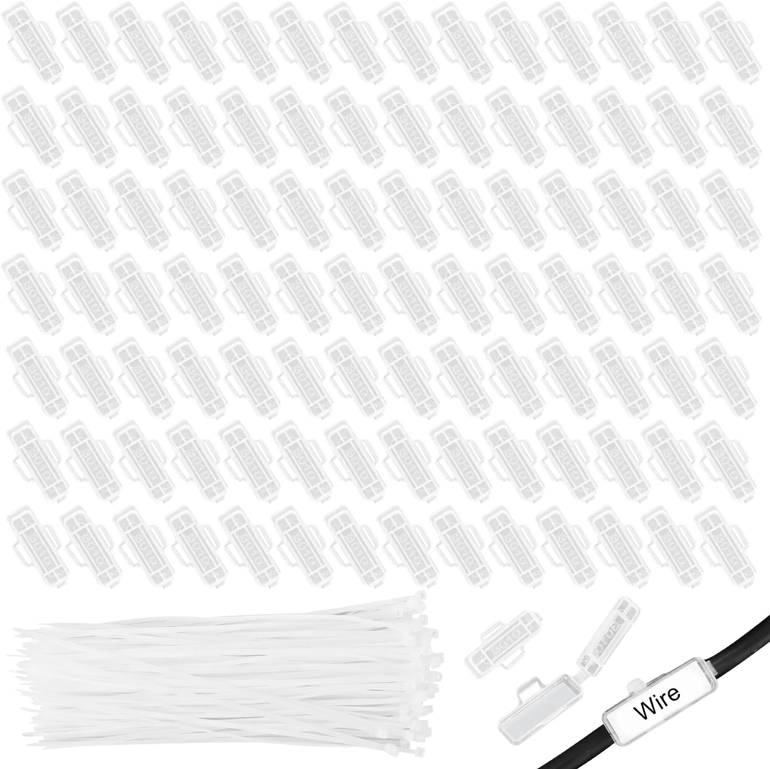 LABEL THE CABLE Kabellabels met Klittenbandsluiting voor Perfect Kabelmanagment - Kabelmarkering voor Kabelorganisatie - LTC MINI TAGS - 10 Stuks - Zwart - LTC 2510