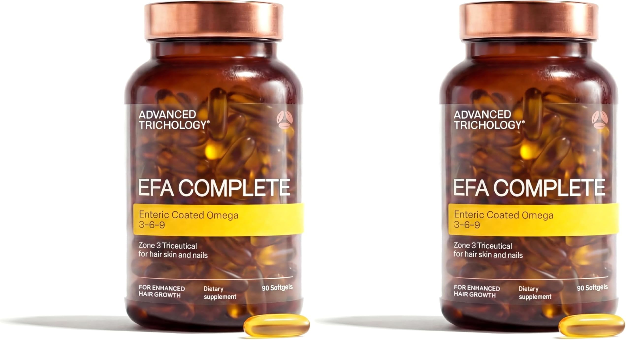 EFA Complete with Optimal Omega 3 6 9 Levels of Potency Flax Oil, Fish Oil, Borage Oil, and Evening Primrose Oil 800mgs (90count) 3rd Party Tested - High in GLA and 369 Omegas (Pack of 2)