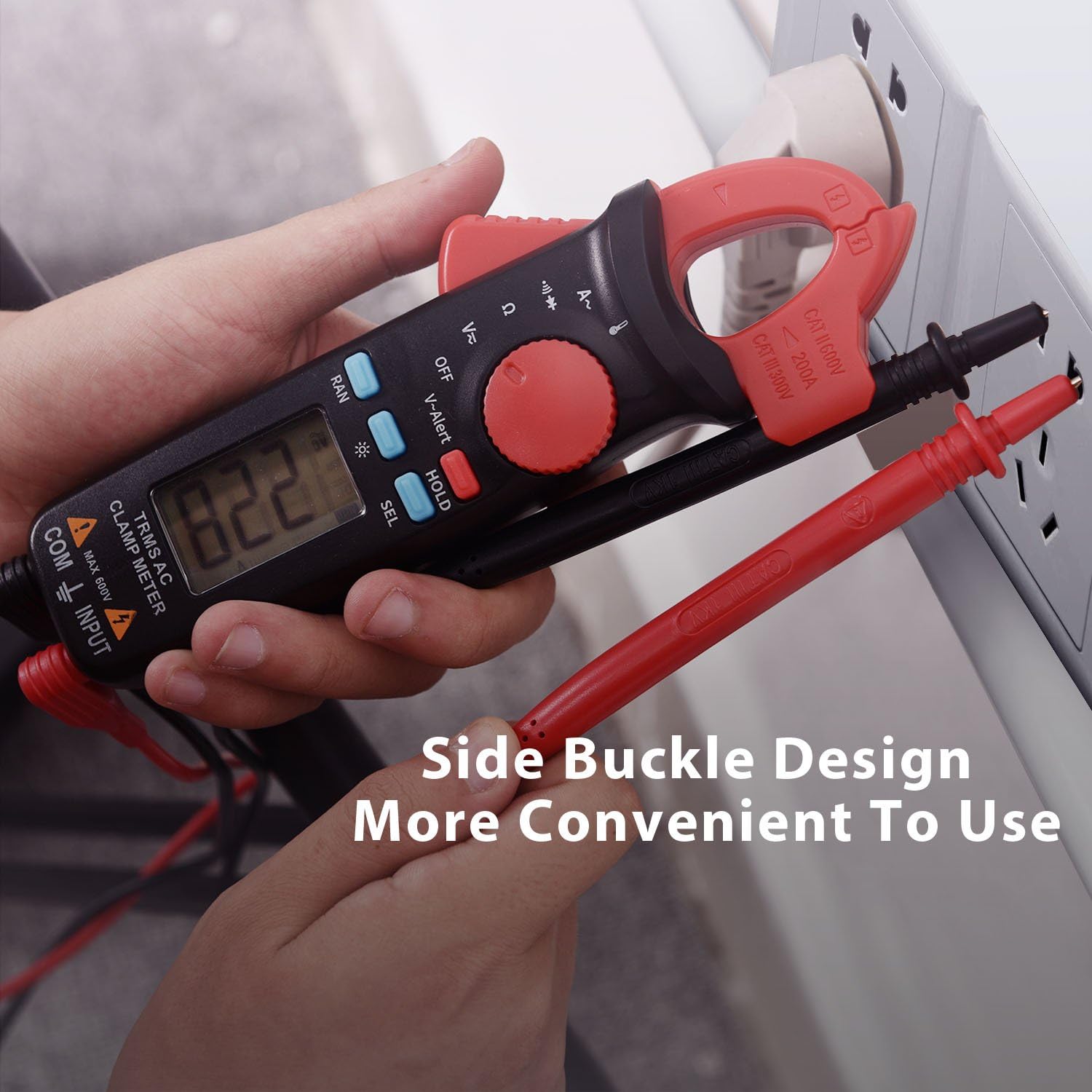 Clamp Meter TRMS 2000 Count Digital Multimeter Multi Tester with Auto Ranging Support NVC, AC/DC Voltmeter Temperature Resistance Diode Continuity AC Non Contact Current Tester with Backlit- FraFong