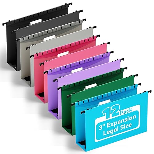 ANSOOK Legal Size Hanging File Folders Extra Capacity,Heavy Duty 3