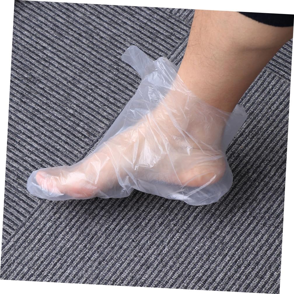 Ipetboom Footcare Cover Kit 200pcs Disposable Foot Cover Plastic Foot Film Waterproof Footcare Mask Home Shop