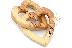 Personalized Valentines Day Gift: The Interlocking Wooden Hearts