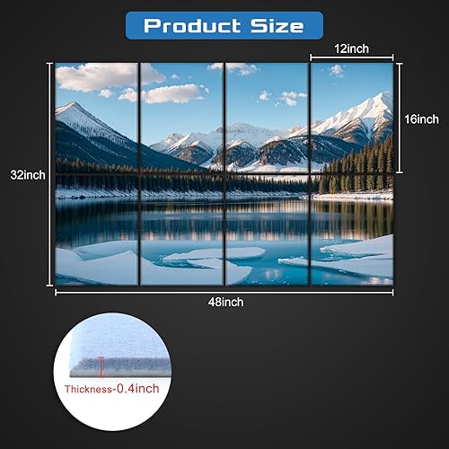 Miniatura 2 de Paneles acústicos decorativos, paquete de 8 paneles de arte de pared grandes de 48 x 32 pulgadas, paneles de pared autoadhesivos a prueba de sonido