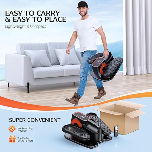 Miniatura 7 de Under Desk Elliptical, Ellipse Leg Exerciser While Sitting for Seniors, Quiet Portable Electric Seated Pedal Exerciser with Remote Control and 12