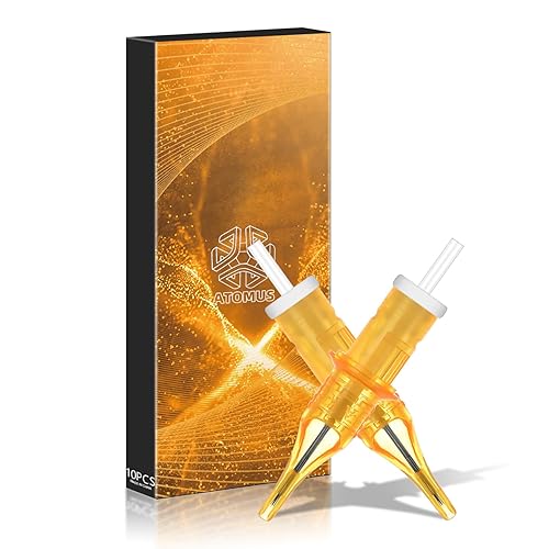 ATOMUS Agujas de cartucho de tatuaje desechables RL RS M1 agujas de tatuaje para máquina de tatuaje (3RS)