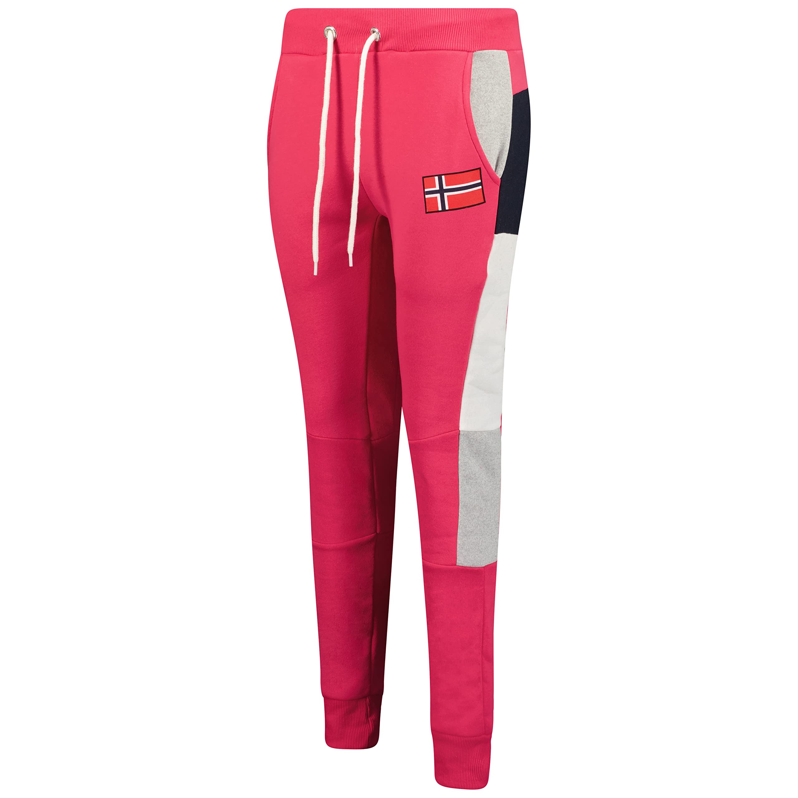 Geographical Norway Molem Lady - damskie spodnie do biegania - trening sport fitness wygodne bieganie na co dzień - joga dres bawełniane kieszenie, Migający_różowy, XL