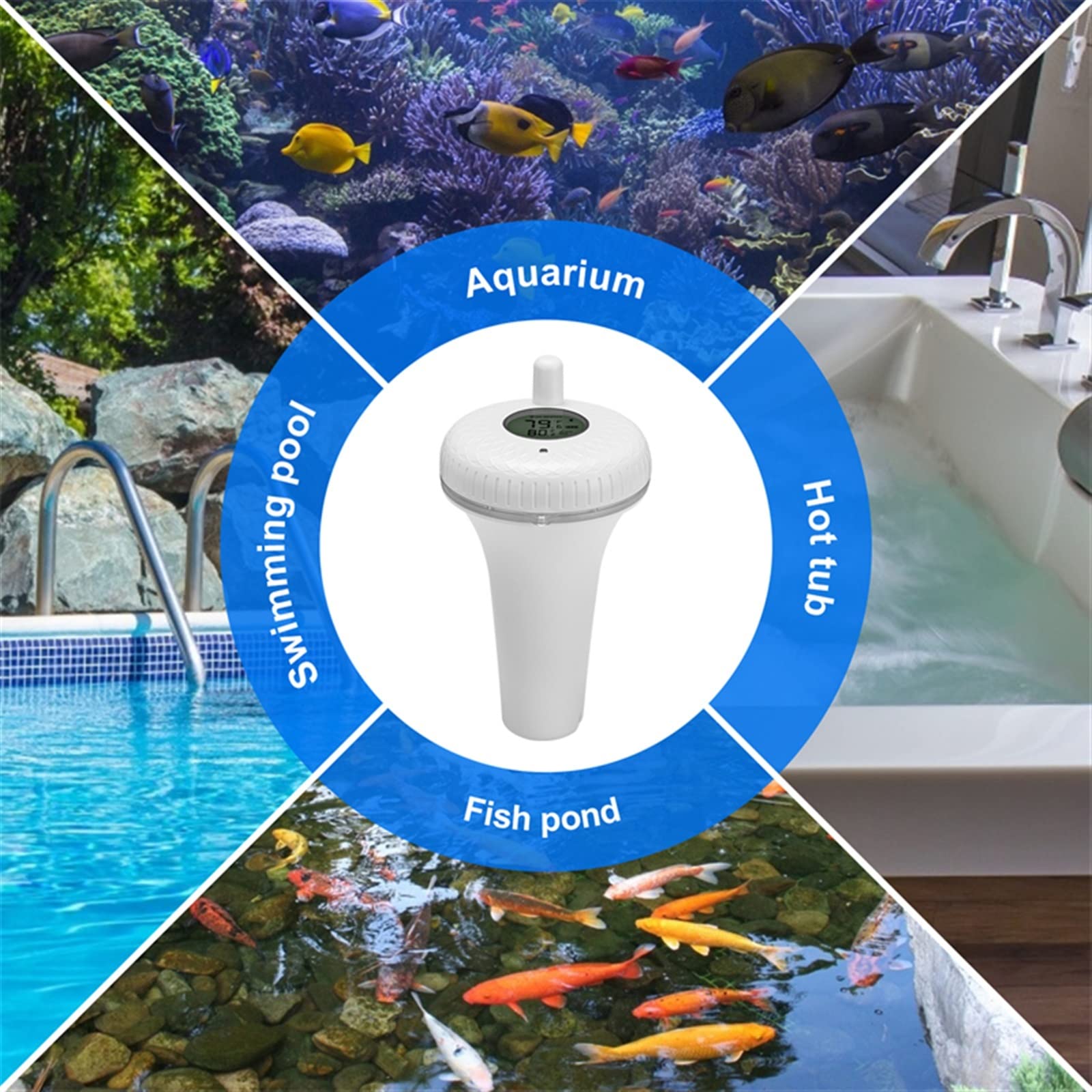 Thermomètre de piscine flottant sans fil bain SPA étang baignoire étanche numérique flottant transmetteur de température mètre