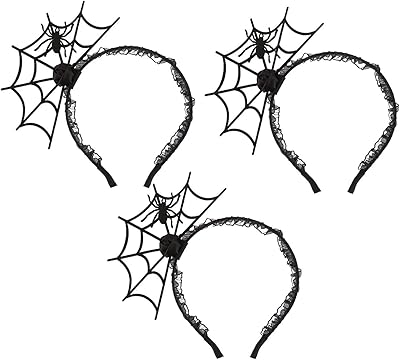 LERTREE 3PCS Halloween Spider Web Headbands Cosplay Party Hairband Dress Up Hair Accessories (3PCS Spider Web Headband)