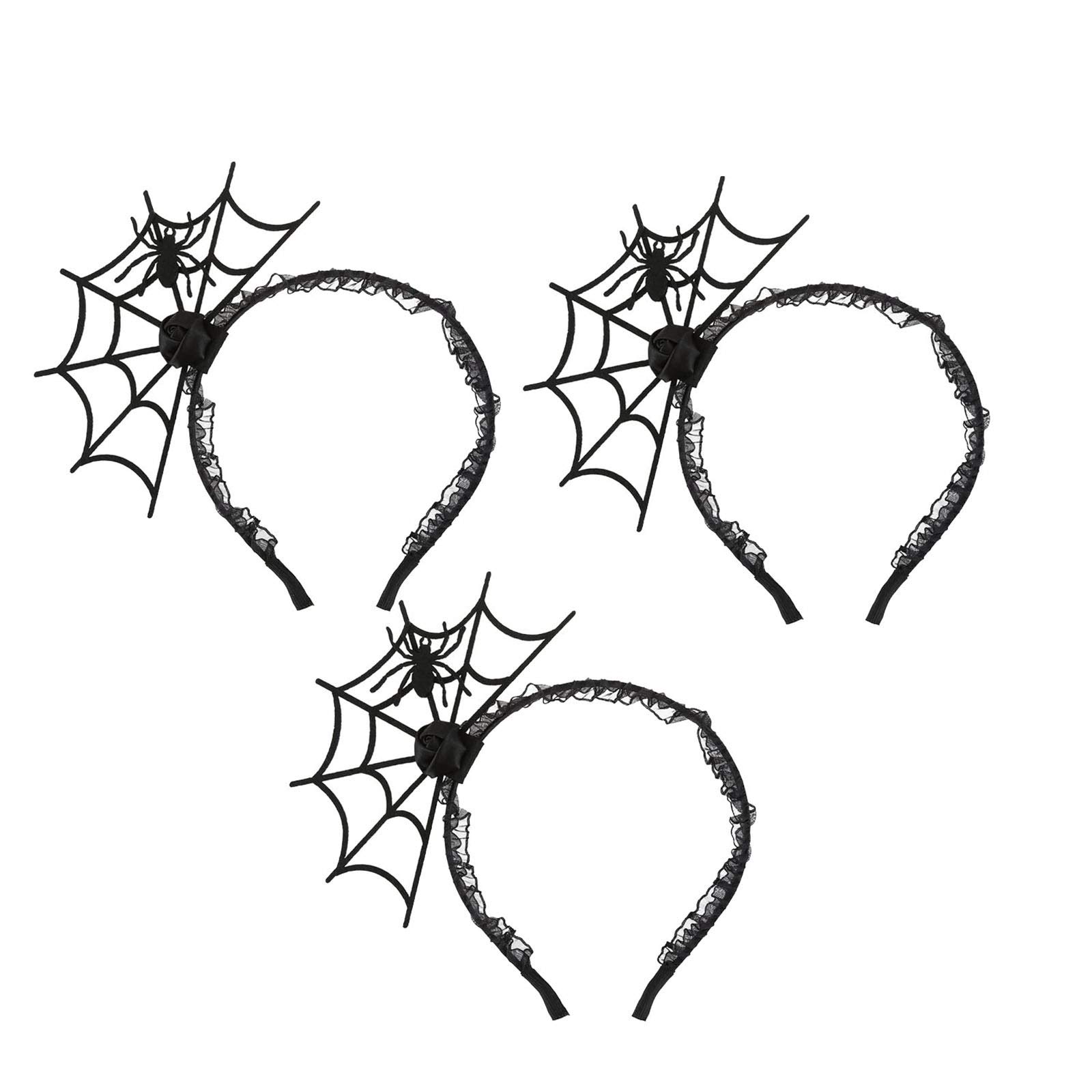 LERTREE 3PCS Halloween Spider Web Headbands Cosplay Party Hairband Dress Up Hair Accessories (3PCS Spider Web Headband)