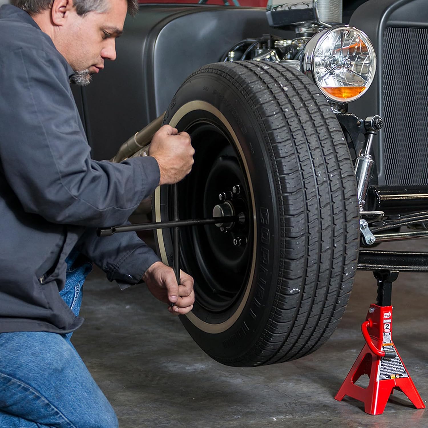 BIG RED ATRX31101-20 Professional 20" Universal Heavy Duty 4-Way Cross Lug Wrench, Black