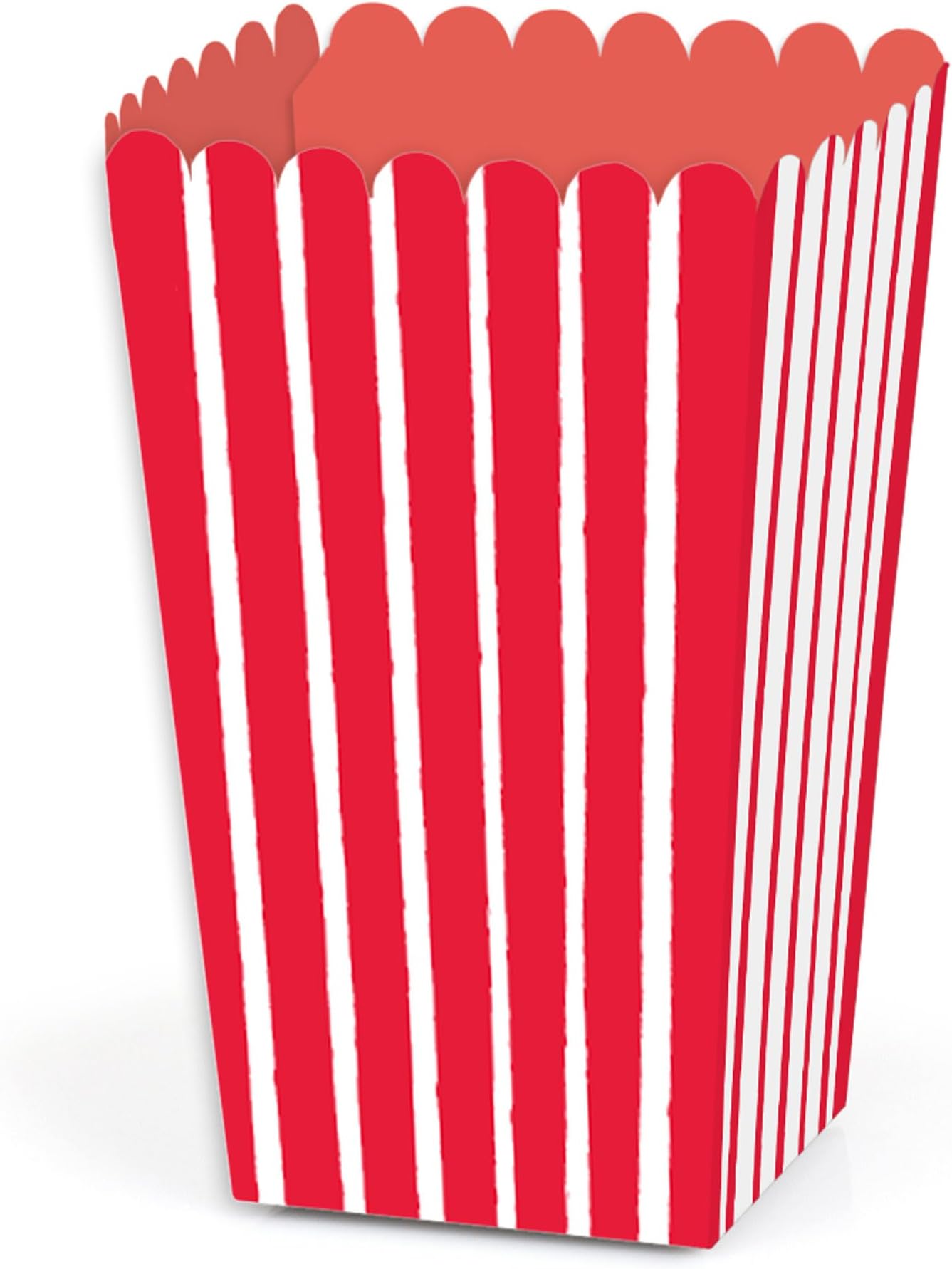 Big Dot of HappinessRed Stripes - Simple Party Favor Popcorn Treat Boxes - Set of 12