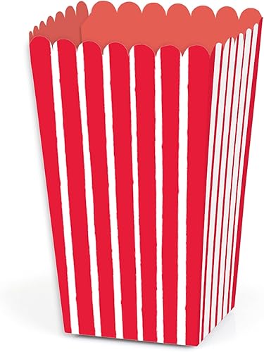 Miniatura 10 de Big Dot of Happiness Blue Stripes - Cajas de palomitas de maíz simples para recuerdos de fiesta, juego de 12