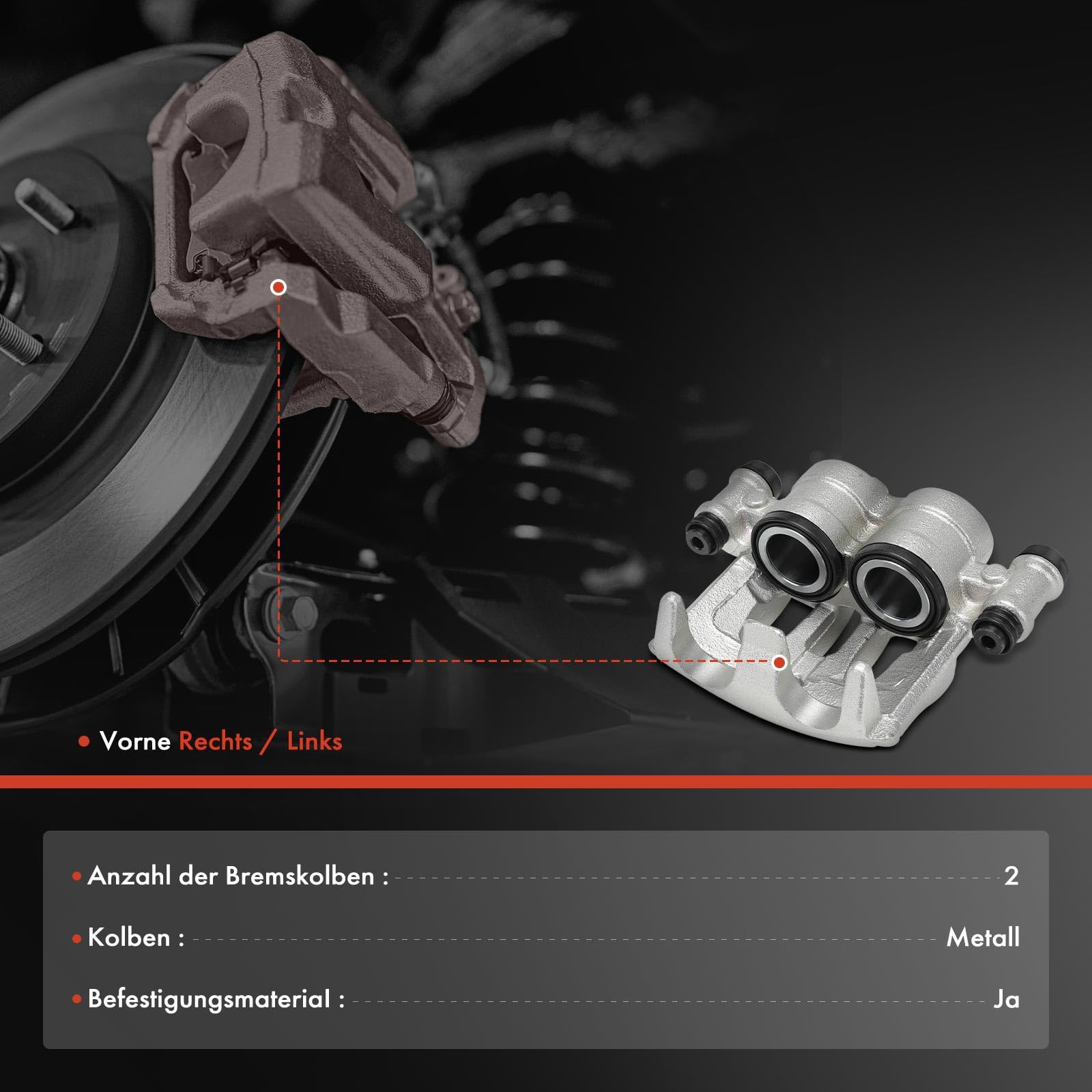 Frankberg 2x Front Brake Calipers Left Right Compatible With V-Klasse W447 2014-2019 Viano Vito/Mixto Van Vito Bus W639 2006-2014 Vito Mixto W447 2014-2020 Van