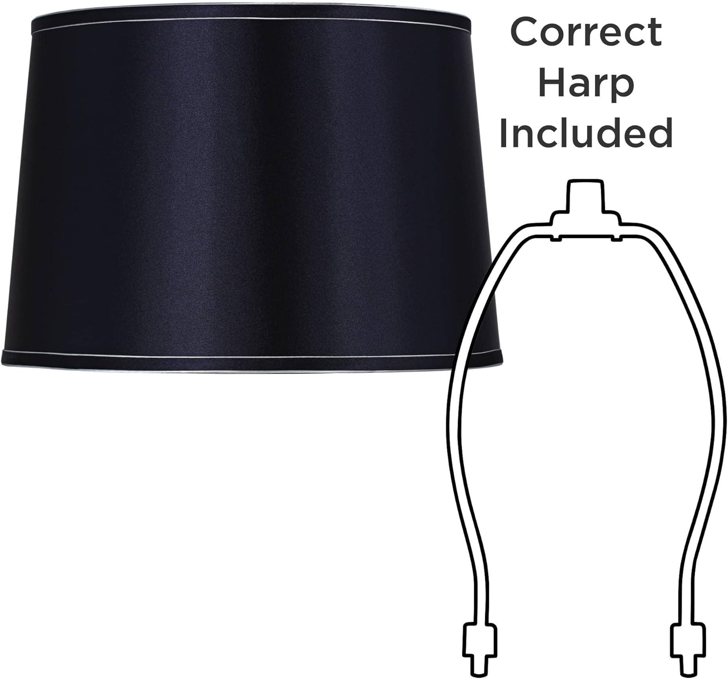Sydnee Set of 2 Tapered Drum Lamp Shade (Pre-Assembled) s Dark Navy Blue Large 14" Top x 16" Bottom x 11" High Spider with Replacement Harp and Finial Fitting - Springcrest