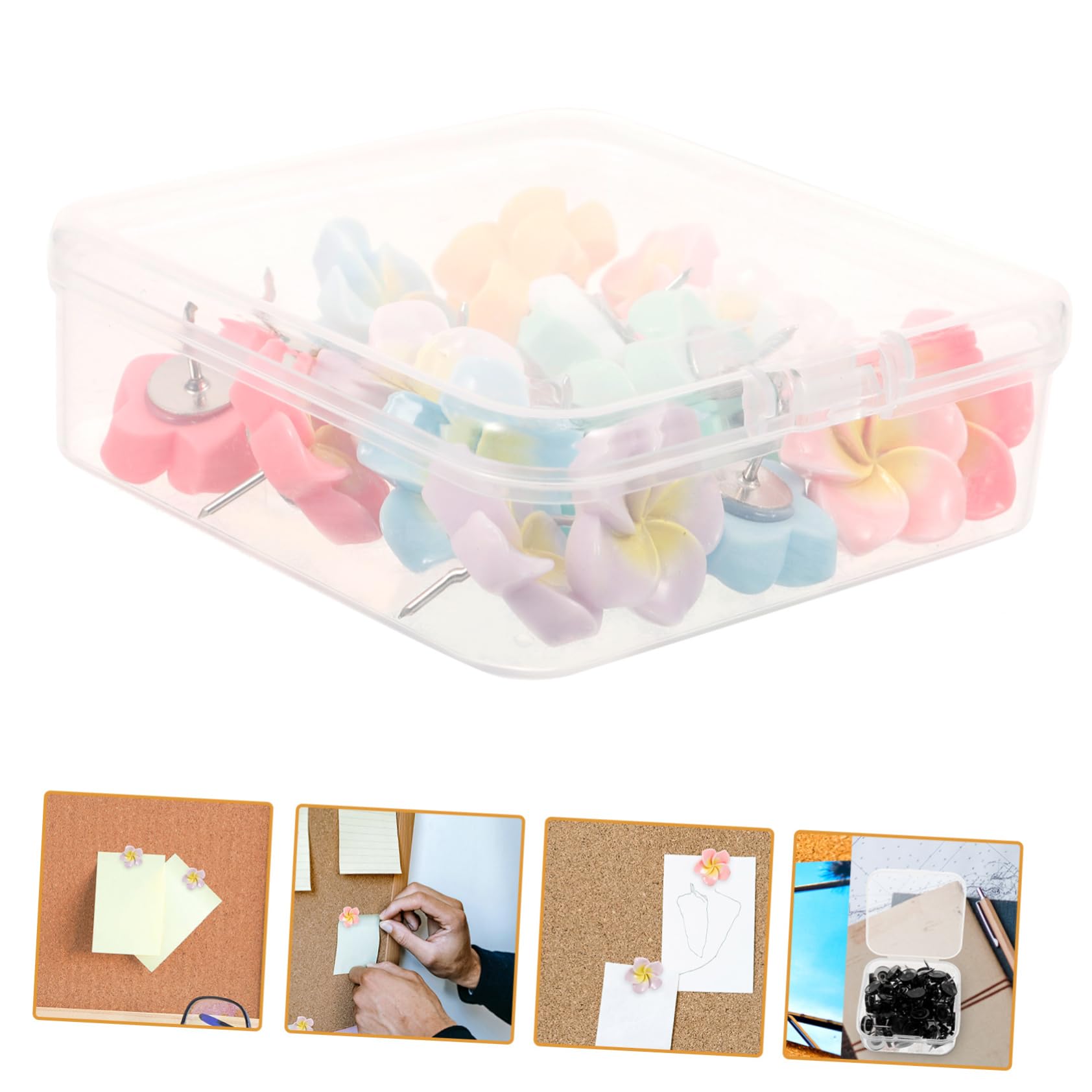 Gadpiparty 5 Sätze Fotomanddekoration Blumen Drücken Nagel Korkboard Nette Stecknadeln Für Korkbrett Süße Korkplatte Stecknadeln Für Pinnwand Dekorative Reißzwecke Plastik 21 Stücke * 5