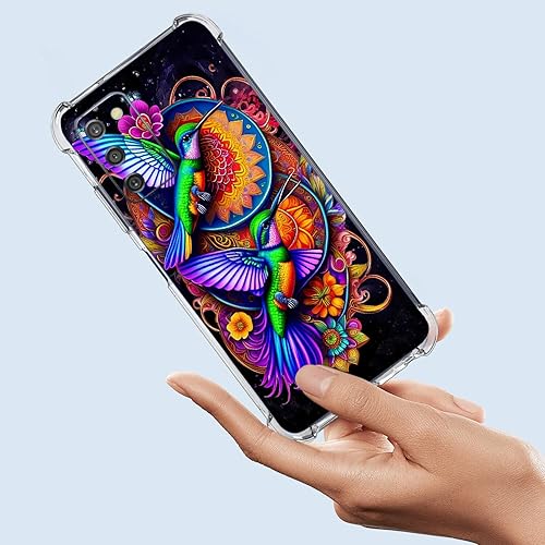 Miniatura 3 de Funda para Galaxy A03S, diseño colorido de mandala de colibrí, protección contra caídas, a prueba de golpes, carcasa protectora de cuerpo completo
