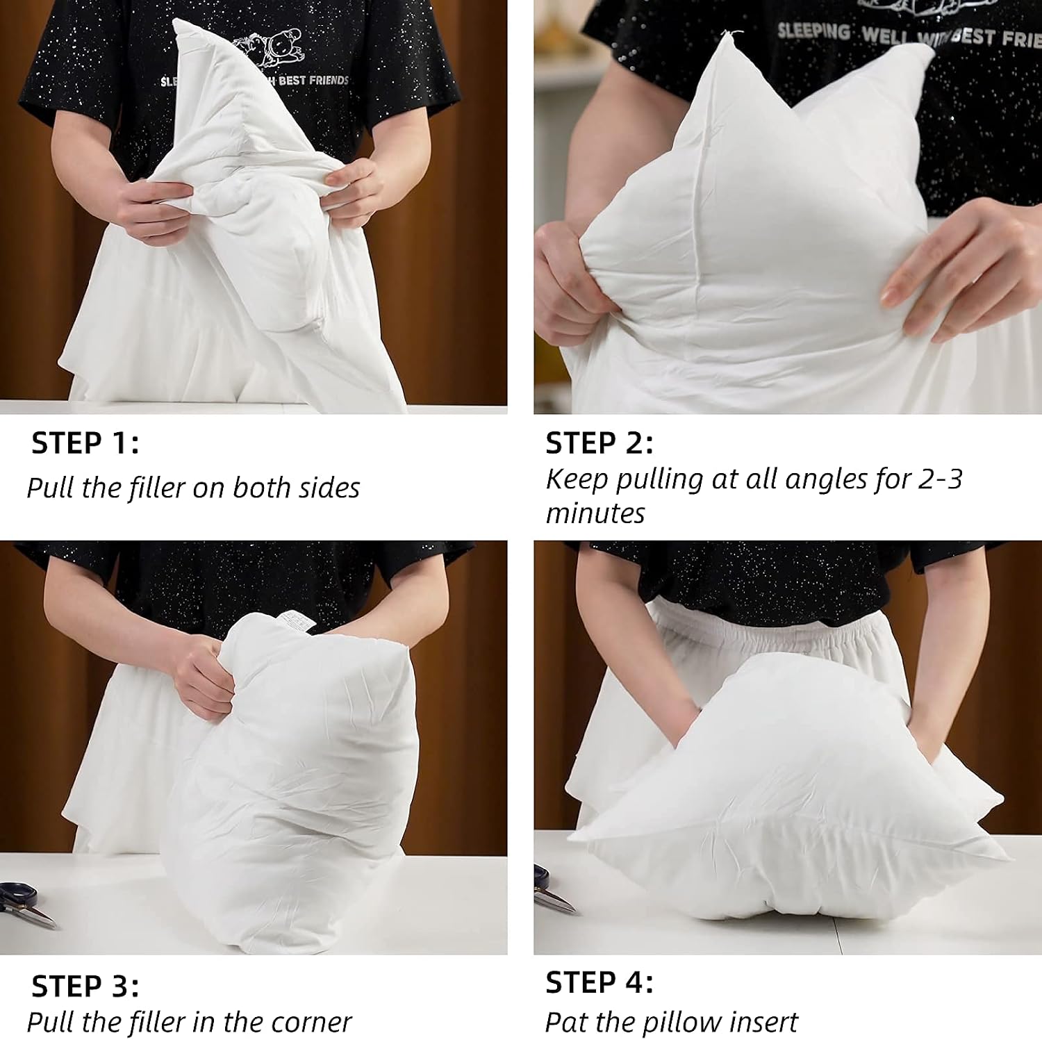 MIULEE Throw Pillow Insert Hypoallergenic Premium Pillow Stuffer Sham Square for Decorative Cushion Bed Couch Sofa 12x12 Inch